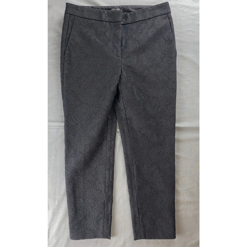 Ann Taylor Petites Floral Jacquard Textured Chino Trouser Pants. Women's 4, EUC
